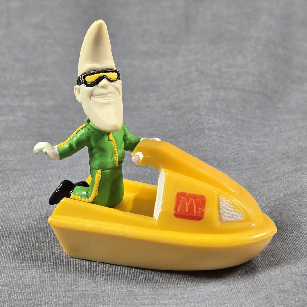 Vintage 1988 McDonald's Mac Tonight Surf Ski Toy - Moon Man Figure - Retro 80s
